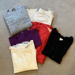 LOFT 6 Piece Bundle - pants, blouses, dresses, sweater